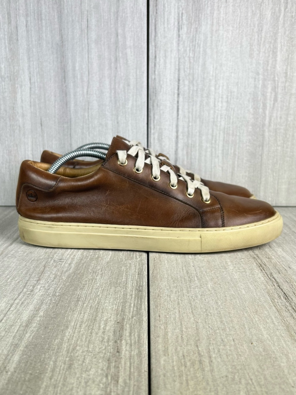 Peter Millar Brown Leather Casual Lace Up Sneaker Dress Shoe Men’s Size 10.5 - Picture 4 of 11